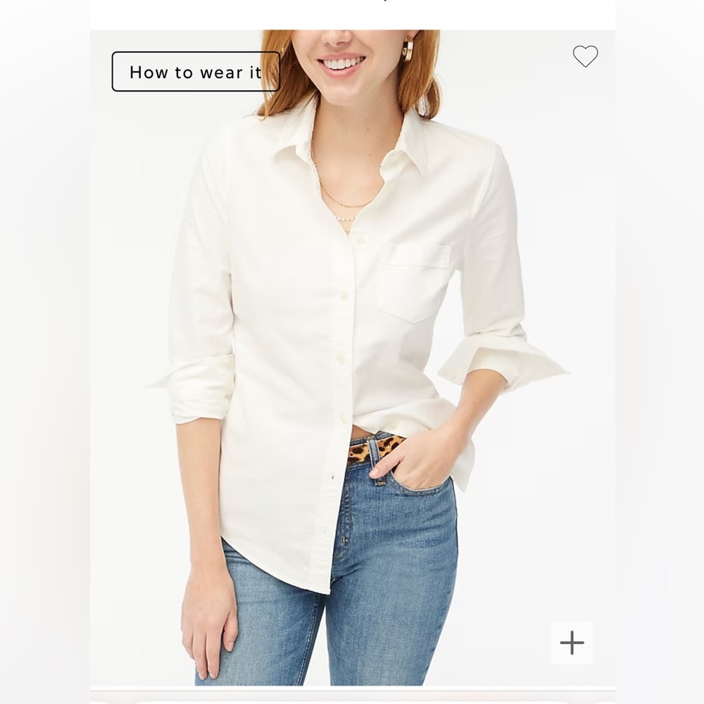NWT J Crew Factory Hi Lo Relaxed Button Down shirt